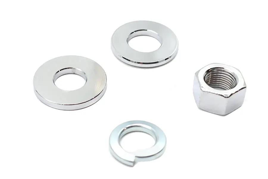 V-Twin Chrome Rear Axle Nut Kit for Harley FX Models – 3/4 Inch Axle, Square Swingarms by V-Twin
