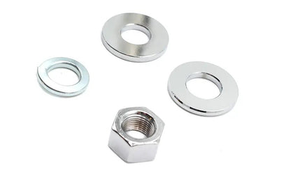 V-Twin Chrome Rear Axle Nut Kit for Harley FX Models – 3/4 Inch Axle, Square Swingarms by V-Twin