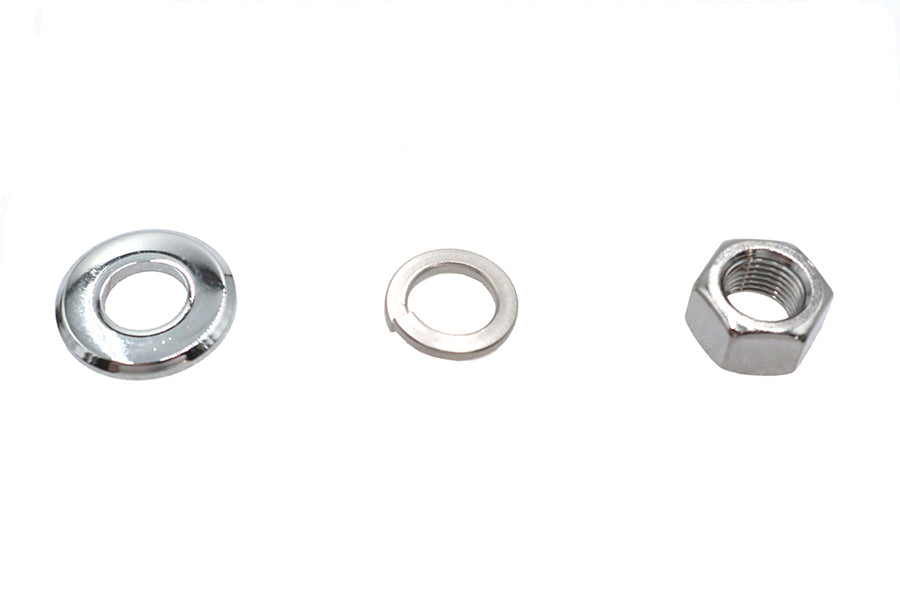 V-Twin Chrome Front Axle Nut and Washer Kit for Harley Davidson FL (1973-1982)
