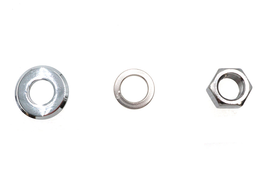 V-Twin Chrome Front Axle Nut and Washer Kit for Harley Davidson FL (1973-1982)