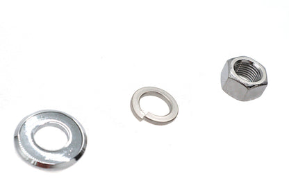 V-Twin Chrome Front Axle Nut and Washer Kit for Harley Davidson FL (1973-1982)