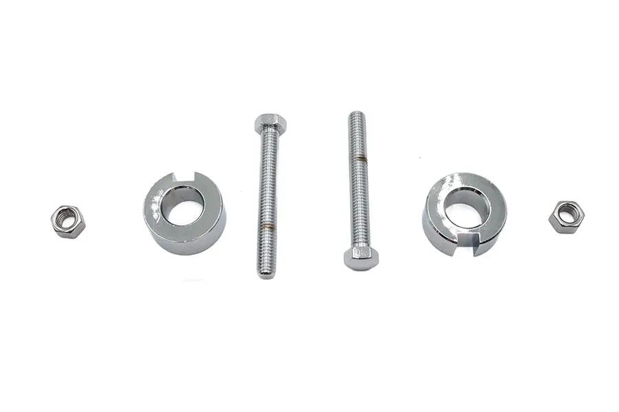 V-Twin Chrome Rear Axle Adjuster Kit for Harley Davidson FXST and FLST (Part #44-0641) by V-Twin