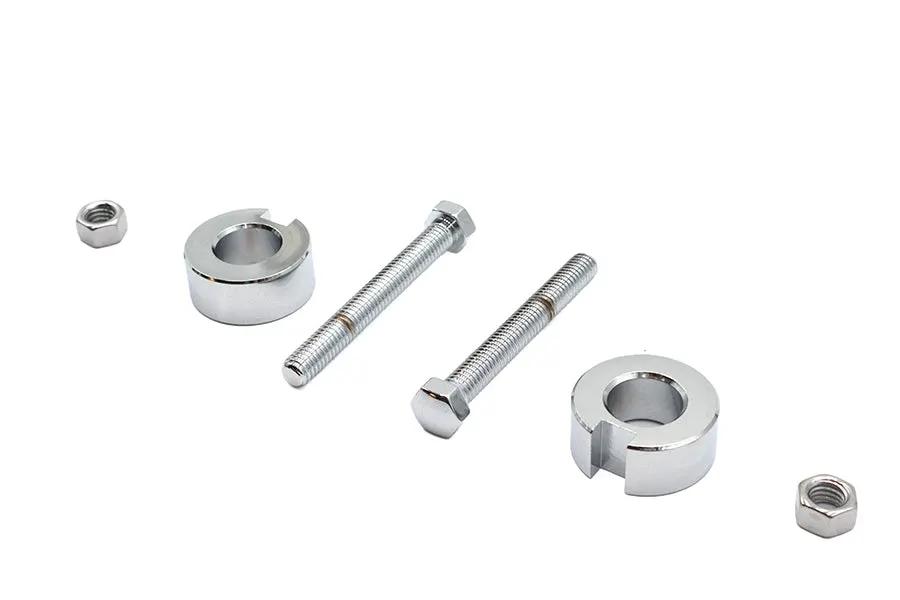 V-Twin Chrome Rear Axle Adjuster Kit for Harley Davidson FXST and FLST (Part #44-0641) by V-Twin
