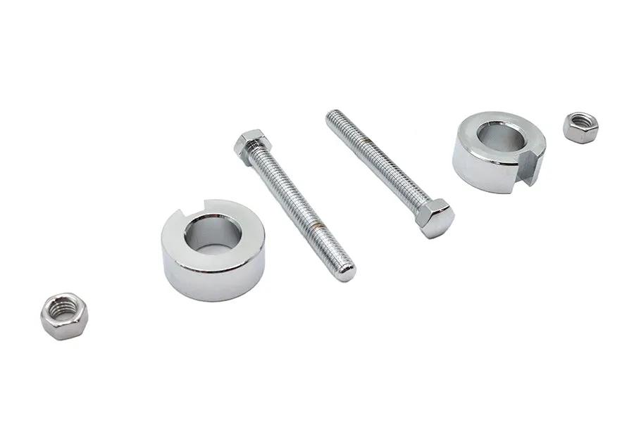 V-Twin Chrome Rear Axle Adjuster Kit for Harley Davidson FXST and FLST (Part #44-0641) by V-Twin