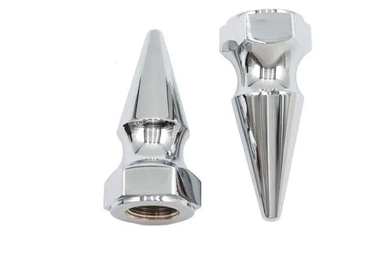 V-Twin Chrome Axle Nut Kit Pike Style with 3/4 Inch-16 Fine Thread and 1-1/4 Inch Diameter by V-Twin