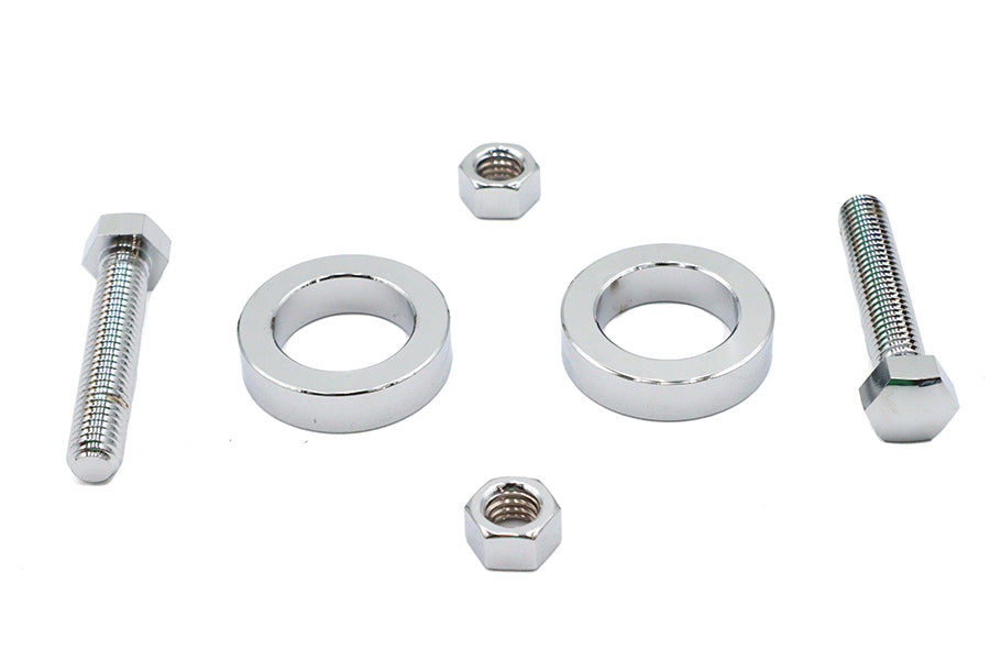 V-Twin Chrome Rear Axle Adjuster Kit for Harley Davidson FXST Models