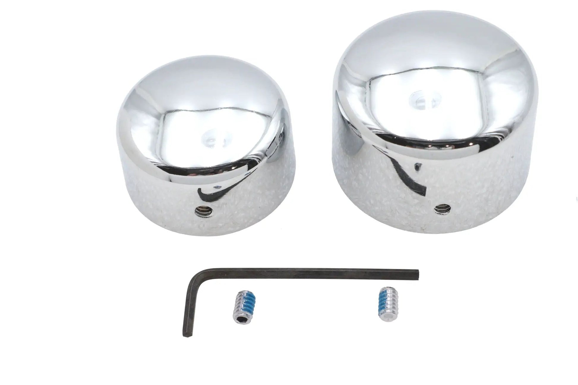 V-Twin Chrome Rear Axle Nut Cover Set for Harley Davidson FXST (2008-2017) - Part W16-0332 by V-Twin