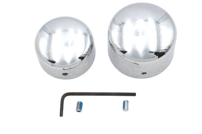 V-Twin Chrome Rear Axle Nut Cover Set for Harley Davidson FXST (2008-2017) - Part W16-0332 by V-Twin