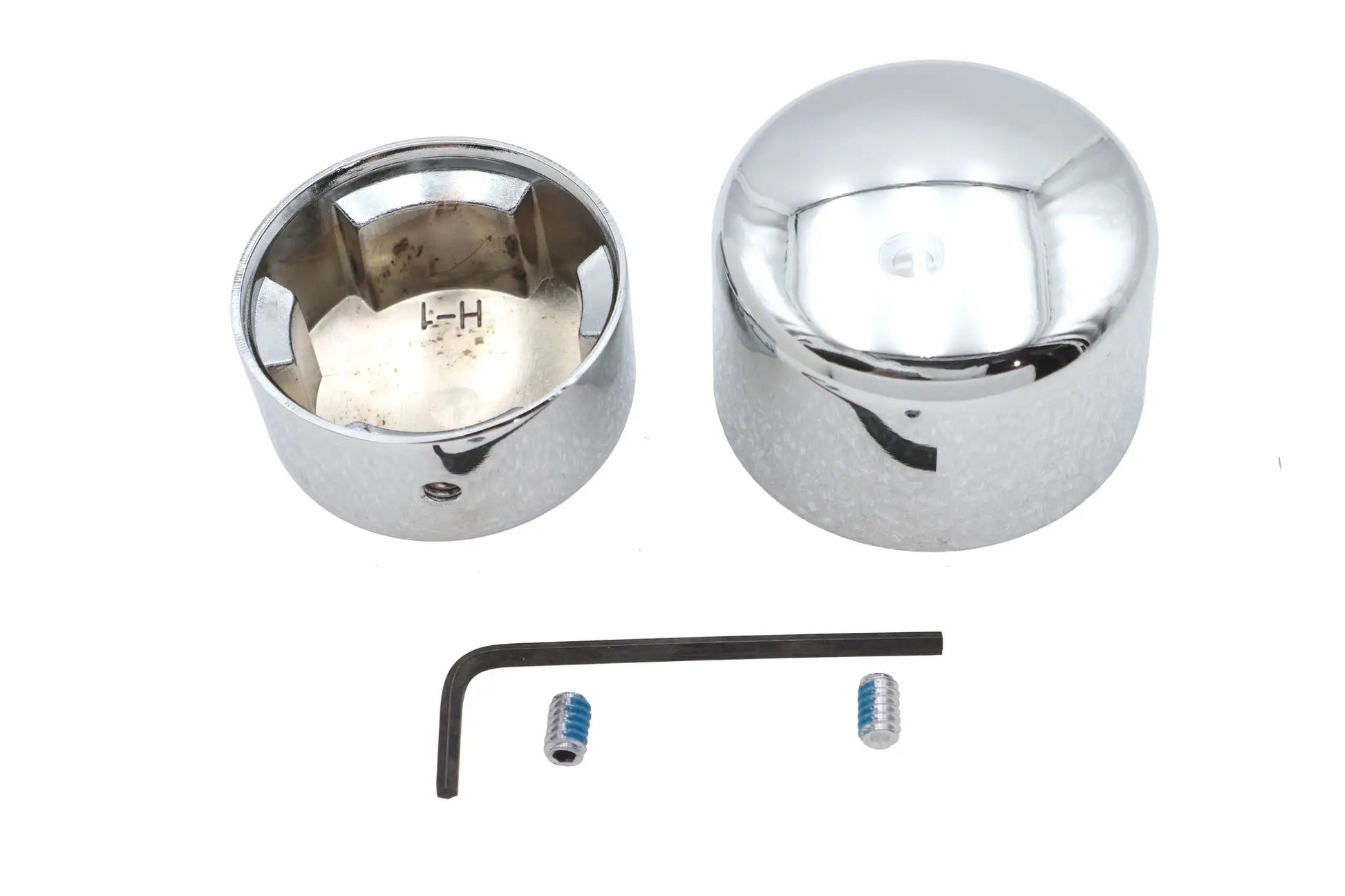 V-Twin Chrome Rear Axle Nut Cover Set for Harley Davidson FXST (2008-2017) - Part W16-0332 by V-Twin