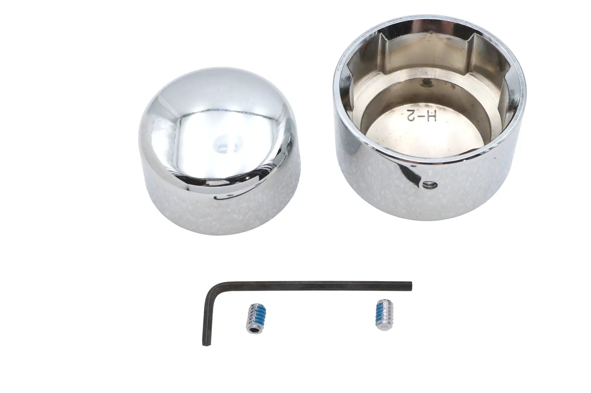 V-Twin Chrome Rear Axle Nut Cover Set for Harley Davidson FXST (2008-2017) - Part W16-0332 by V-Twin