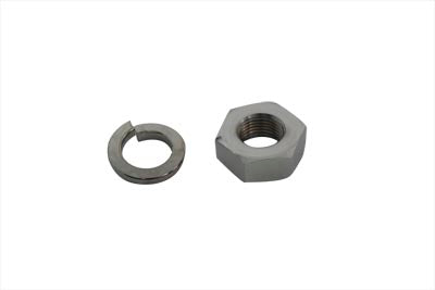 V-Twin Chrome Hex Nut and Lock Washer Set for Rear Axle - 1 Inch Hex with 5/8 Inch Thread
