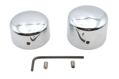 V-Twin Chrome Rear Axle Nut Cap Set for Harley Davidson FXD (Part #76706) by V-Twin