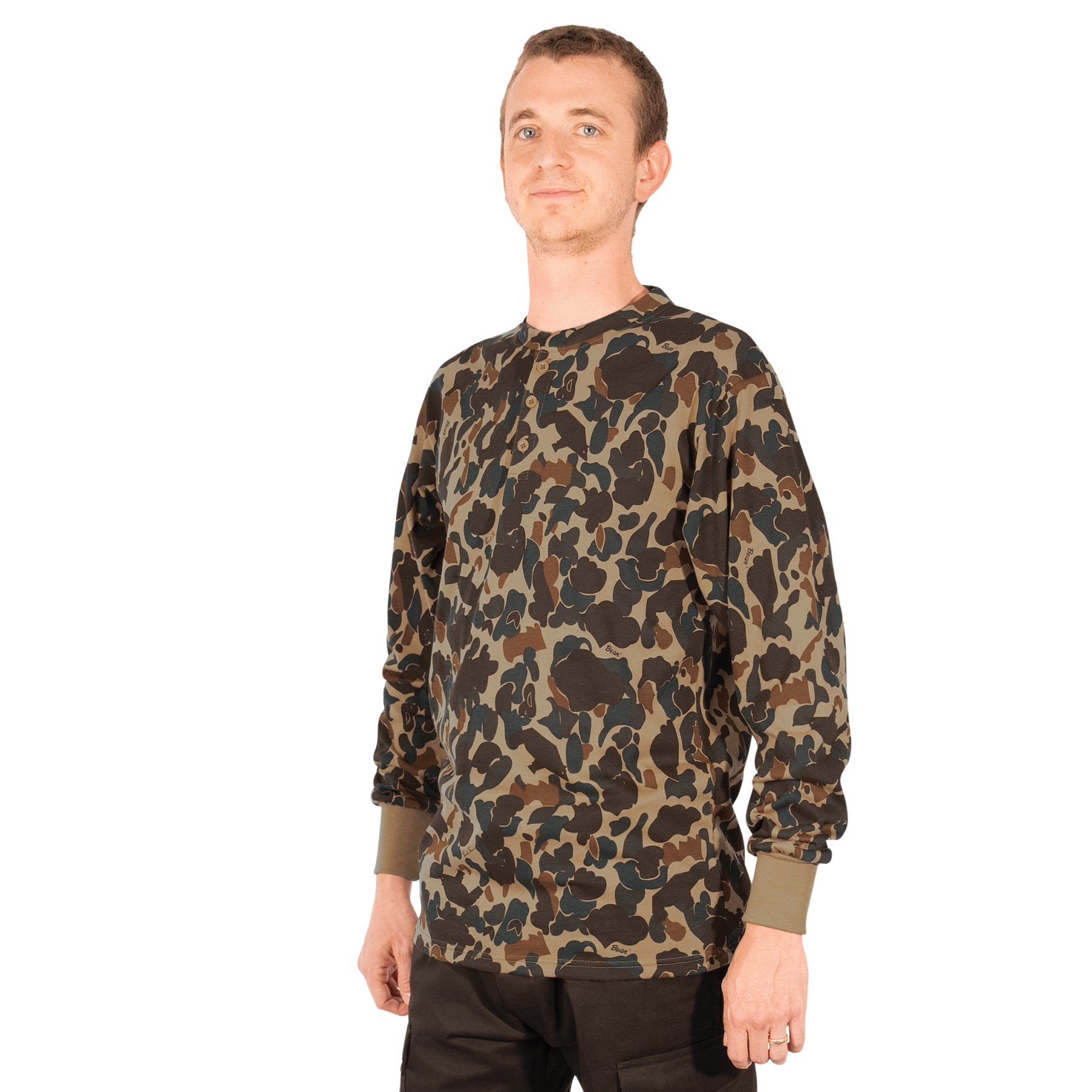 Rothco Long Sleeve Henley T-Shirt in Fred Bear Camo, Size M
