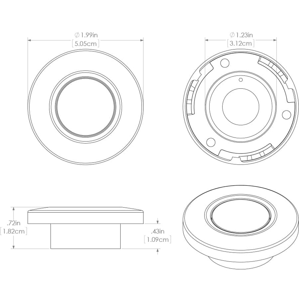 Lumitec Orbit Flush Mount Down Light with Multi-Color Options and White Finish