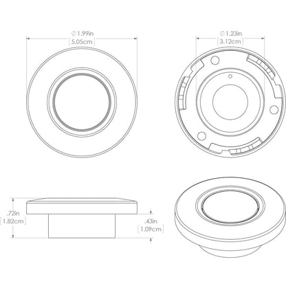 Lumitec Orbit Flush Mount Down Light in White Finish - Non-Dimming, Weatherproof Marine Lighting