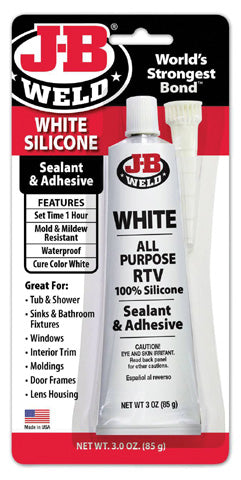 JB Weld White RTV Acetoxy Sealant - 3 oz Tube (Part #31312)