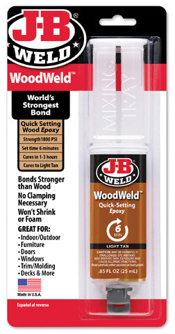 JB Weld WoodWeld Syringe - 25ml for Strong, Durable Wood Repairs