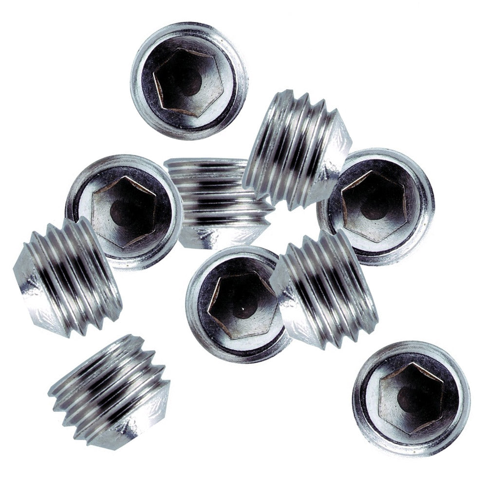 Whitecap 6249C Stainless Steel Set Screws - 1/4"-28 Thread, Pack of 10