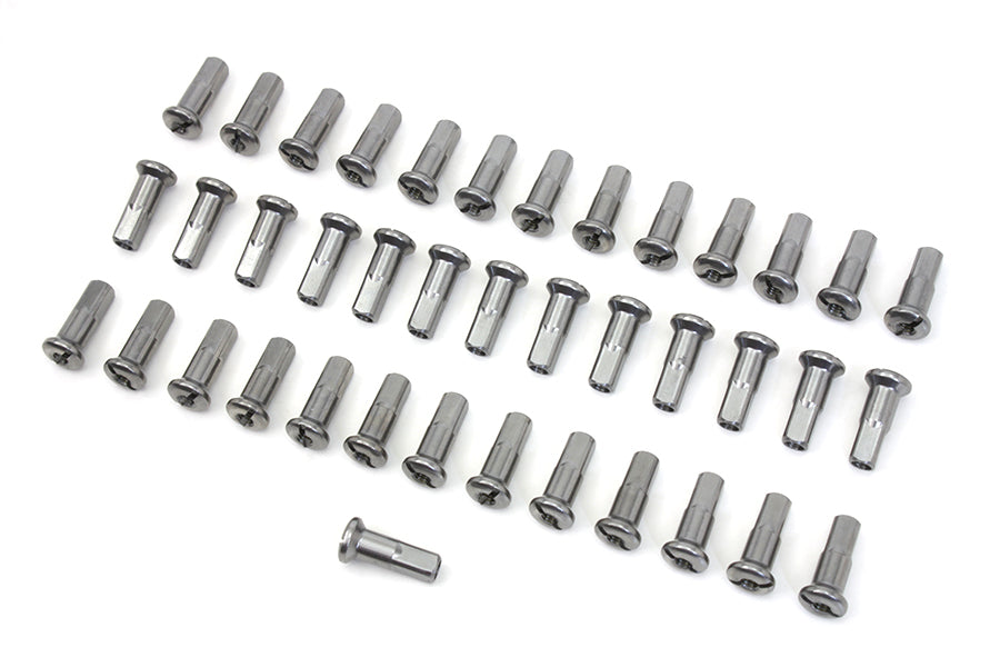 V-Twin Spoke 40 Piece Cadmium Nipple Set for Harley Davidson FL Models