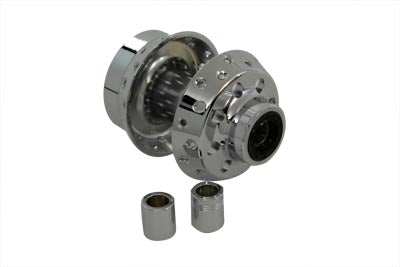 V-Twin Chrome Front Wheel Hub with Bearings and Seals for Harley Davidson FXST and FLST Models (Part #70007)