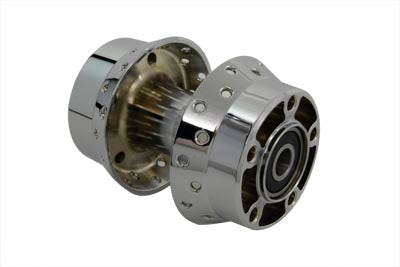 V-Twin Chrome Rear Wheel Hub with 3/4 Inch Bearings for Harley Davidson (Part #76710)