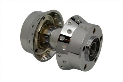 V-Twin Chrome Rear Wheel Hub with 1 Inch Bearings for Harley Davidson FLT and XL Models - Part #70006