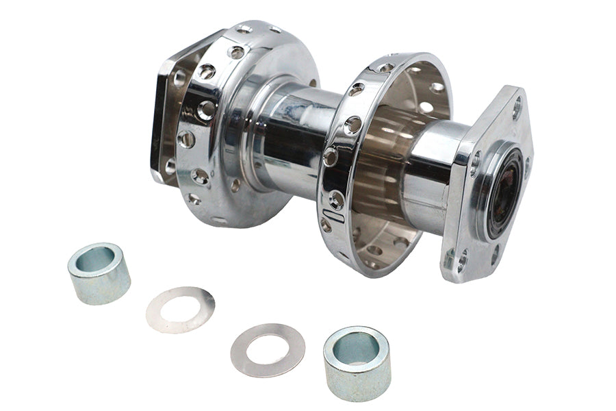 V-Twin 45-0348 40-Spoke Extra Wide Offset Dual Flange Rear Hub Chrome for Harley Davidson