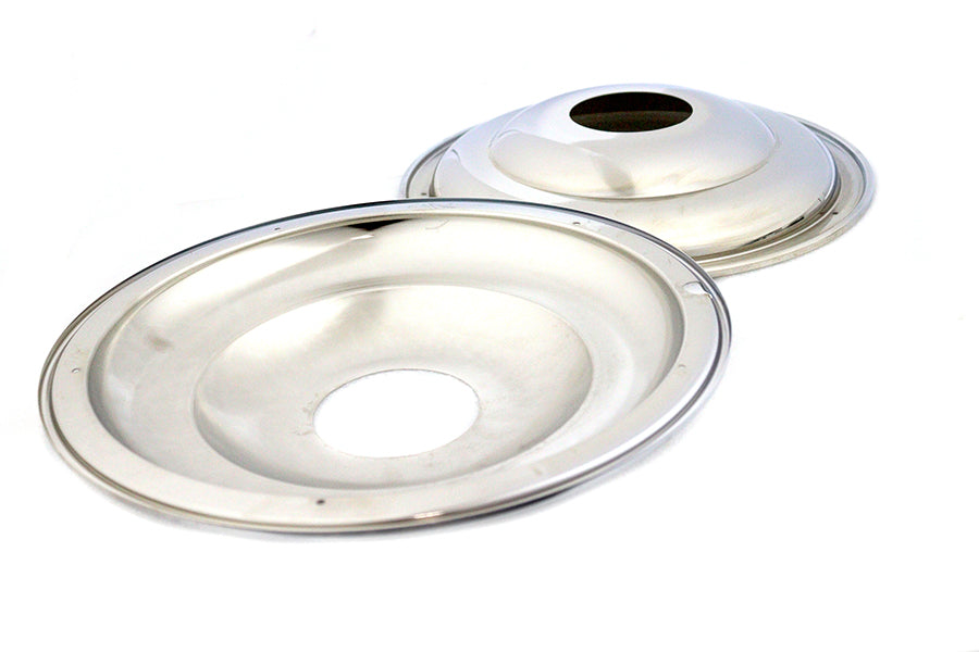 V-Twin 45-0365 16 inch Rear Wheel Cover Set Chrome for Harley Davidson FL Models