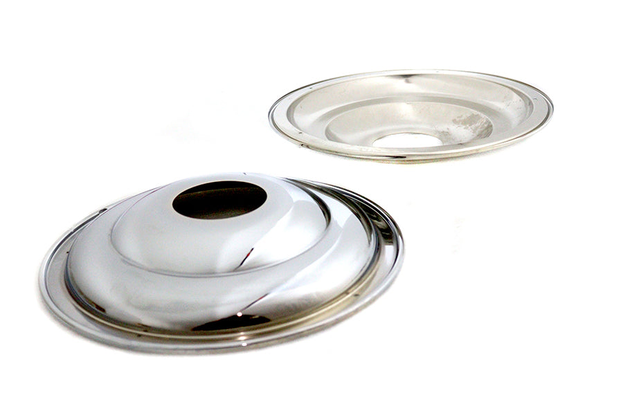 V-Twin 45-0365 16 inch Rear Wheel Cover Set Chrome for Harley Davidson FL Models