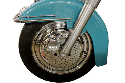 V-Twin 45-0378 16 Inch Front Wire Wheel Cover Set Chrome for Harley Davidson XL (1986-1995)