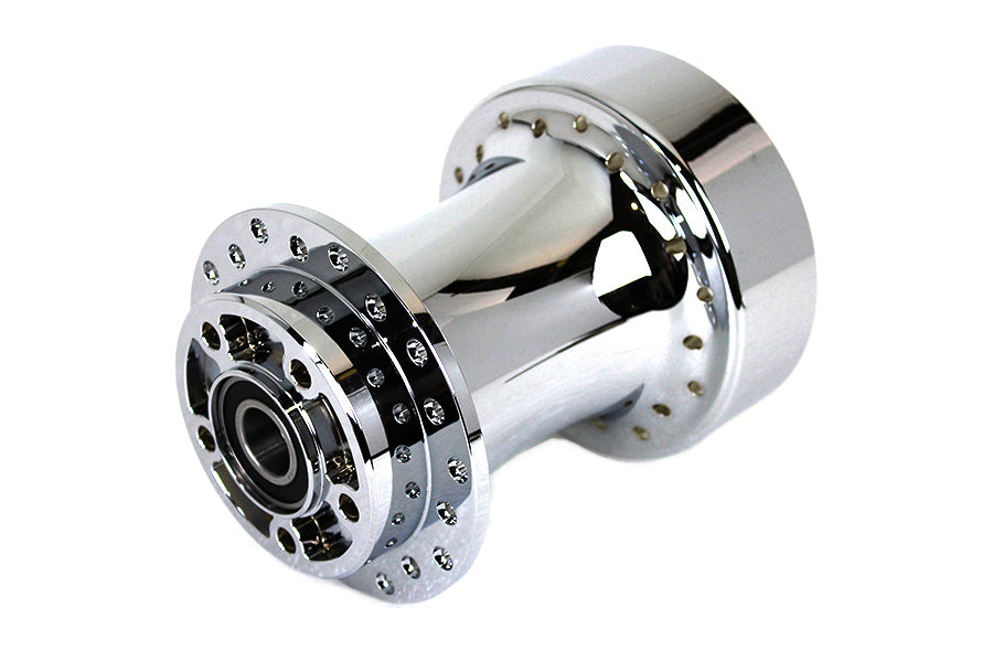 V-Twin Chrome Wheel Hub with 25mm Bearings for Harley Davidson FLT (Part #76835)
