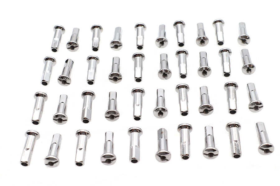 V-Twin Spoke 40 Piece Chrome Nipple Set - 1.04 Inch Length for 6-8 Gauge Spokes
