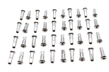V-Twin Spoke 40 Piece Chrome Nipple Set - 1.04 Inch Length for 6-8 Gauge Spokes