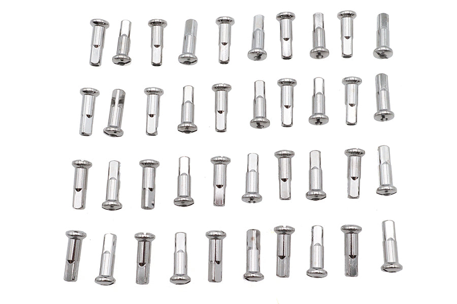 V-Twin Spoke 40 Piece Chrome Nipple Set - 1.04 Inch Length for 6-8 Gauge Spokes