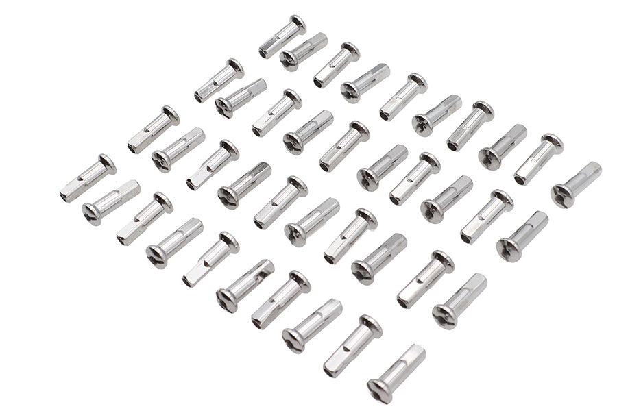 V-Twin Spoke 40 Piece Chrome Nipple Set - 1.04 Inch Length for 6-8 Gauge Spokes
