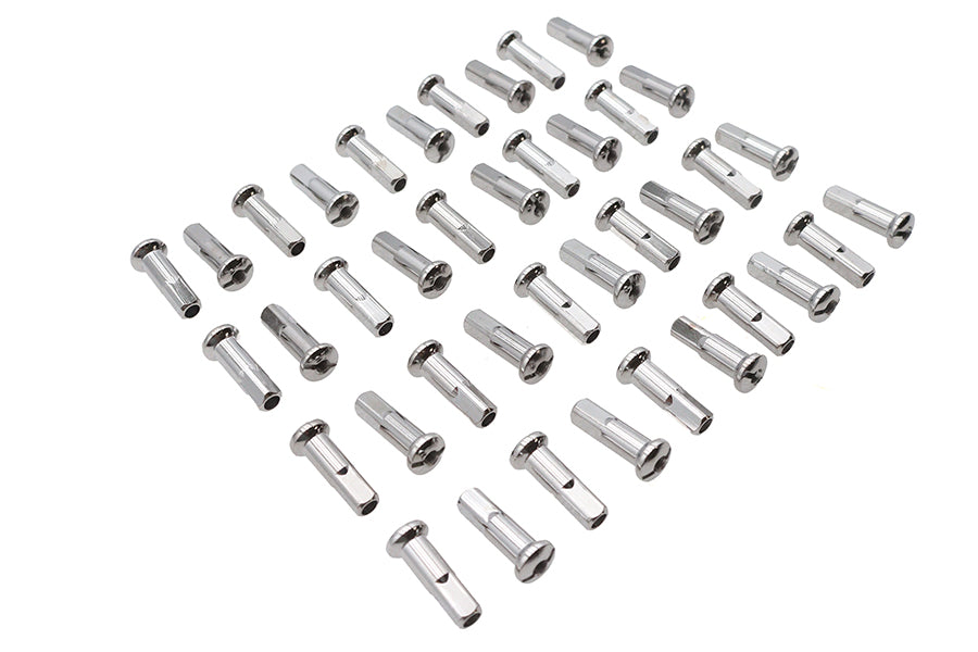 V-Twin Spoke 40 Piece Chrome Nipple Set - 1.04 Inch Length for 6-8 Gauge Spokes