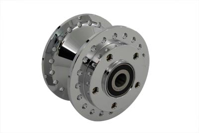 V-Twin Chrome Front Wheel Hub with 3/4 Inch Bearings for Harley Davidson XL & FXD Models