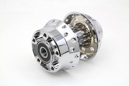 V-Twin Chrome Front Wheel Hub with 3/4 Inch Bearings for Harley Davidson FXST & FLSTC Models