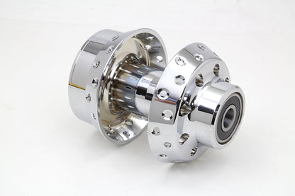 V-Twin Chrome Front Wheel Hub with 3/4 Inch Bearings for Harley Davidson FXST & FLSTC Models