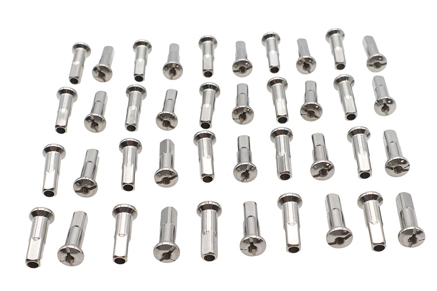 V-Twin 16-0500SS Spoke 40 Piece Stainless Steel Nipple Set for Bicycle Wheel Maintenance