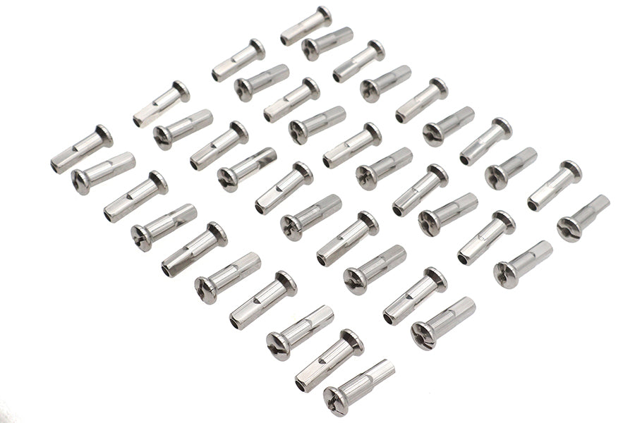 V-Twin 16-0500SS Spoke 40 Piece Stainless Steel Nipple Set for Bicycle Wheel Maintenance