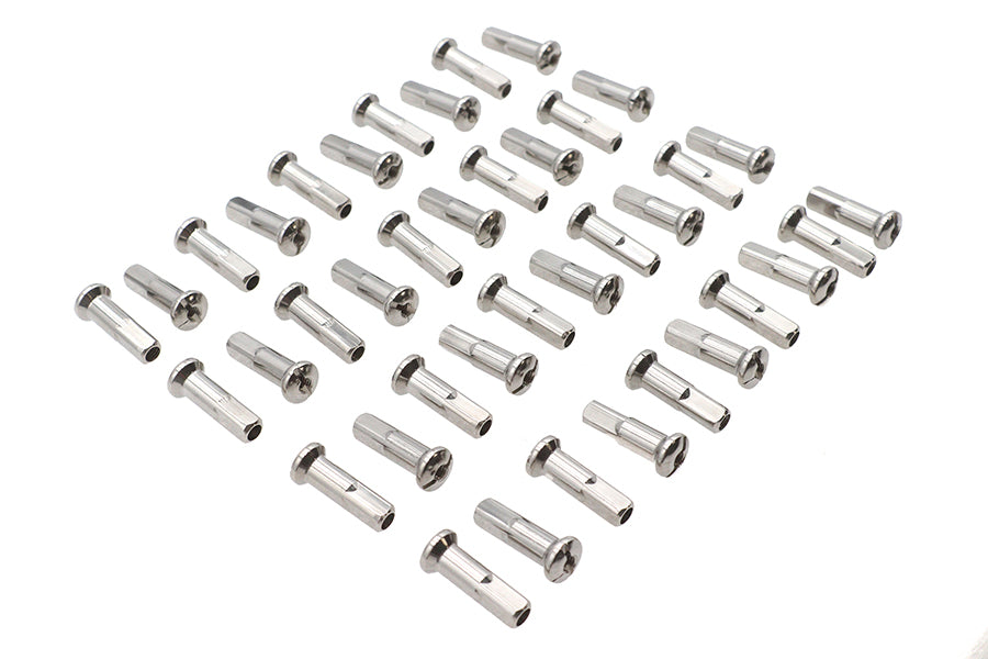 V-Twin 16-0500SS Spoke 40 Piece Stainless Steel Nipple Set for Bicycle Wheel Maintenance