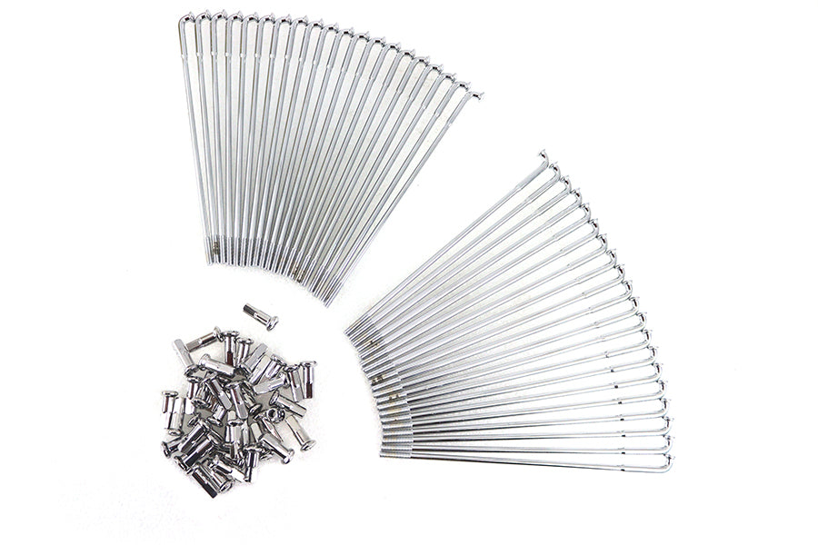V-Twin Chrome 17 Inch Spoke Set for Rear Drop Center Rim – Durable Steel Design