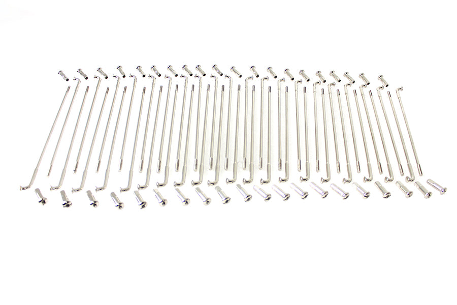 V-Twin Nickel Plated 18 inch Spoke Set - Durable and Easy to Maintain