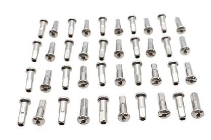 V-Twin Spoke 40 Piece Chrome Nipple Set - 1.02 Inch Length for 6-8 Gauge Spokes