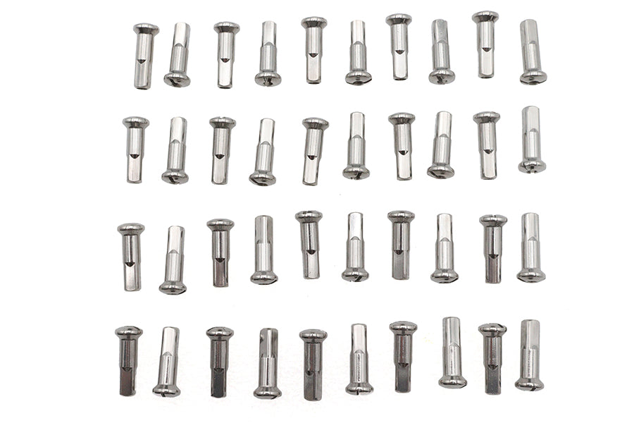 V-Twin Spoke 40 Piece Chrome Nipple Set - 1.02 Inch Length for 6-8 Gauge Spokes