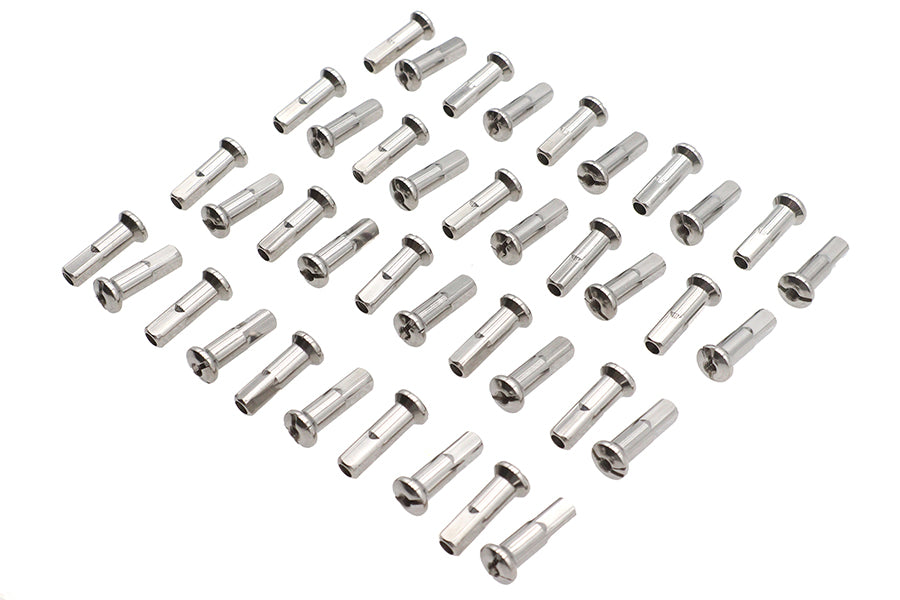 V-Twin Spoke 40 Piece Chrome Nipple Set - 1.02 Inch Length for 6-8 Gauge Spokes