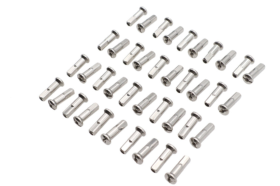 V-Twin Spoke 40 Piece Stainless Steel Nipple Set - 1.02 Inch Extension