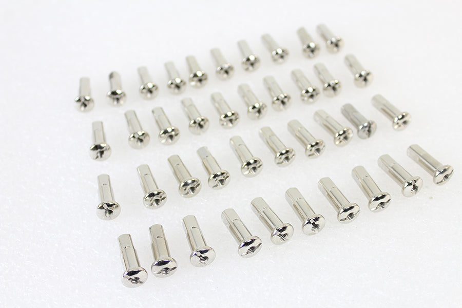 V-Twin 45-0922 Stainless Steel 40 Piece Spoke Nipple Set for 9 Gauge Spokes - 24mm Length