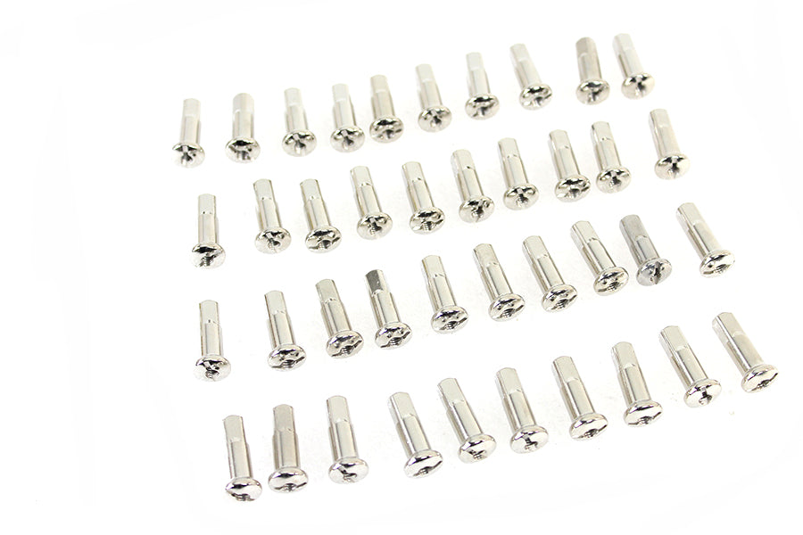 V-Twin 45-0922 Stainless Steel 40 Piece Spoke Nipple Set for 9 Gauge Spokes - 24mm Length